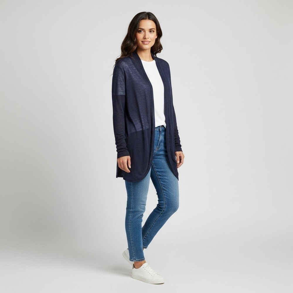 NWT J. Jill Open Front Lightweight Cardigan Long Sleeve minimalist SZ LP RTL $89